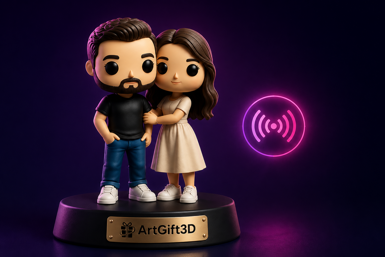 Bonecos 3D personalizados ArtGift3D Memories com NFC